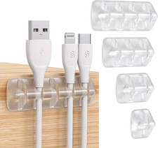 Clips Sujetacables Transparentes Adhesivos Organizador de Cables 5pcs 15 Ranuras