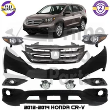 Front Bumper Cover Fascia & Head Light Assembly Pair For 2012-2014 Honda CR-V