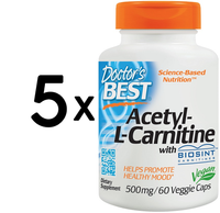 5 X Doctors Best Acetyl L-Carnitine With Biosint Carnitines, (422,00 Eur/Kg)