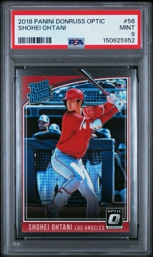 2018 PANINI DONRUSS OPTIC SHOHEI OHTANI BATTING SP PSA 9 ROOKIE RC #56