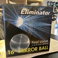 Eliminator Lighting Mirror Disco Ball for Parties, 16 Inch Diameter Open Box 