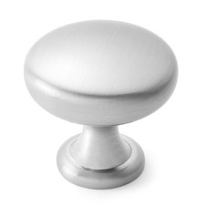 10 Kitchen Cabinet 1-1/8" Round Knobs Door Pull Hardware R125 Satin Nickel