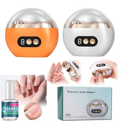 Automatic Electric Toe Nail Clippers w/ LED Light USB Rechargeable Nail Trimmer