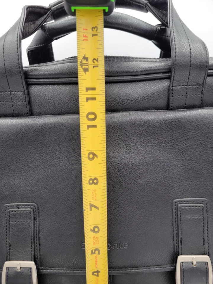 Samsonite Clásico Cuero Toploader Laptop Negro Maletín Bolso con Correa para el Hombro Foto 2 de 4