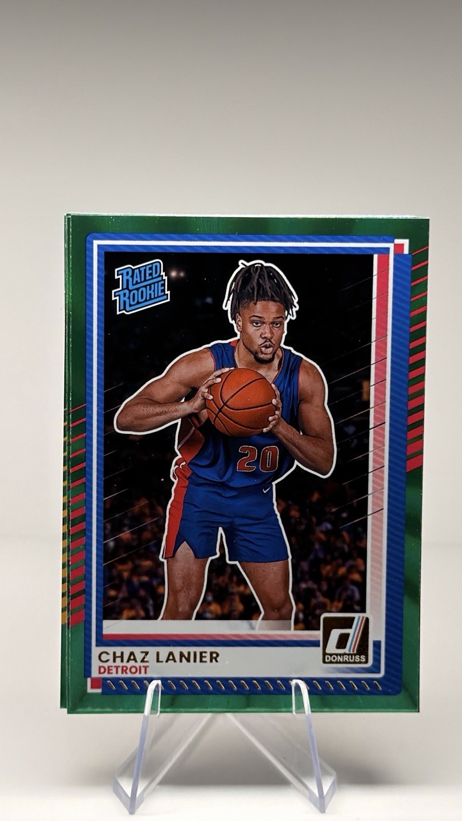 Chaz Lanier 2025-26 Donruss Rated Rookie 24 Green FOTL RC Pistons