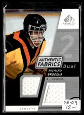 2008-09 SP Game Used Authentic Fabrics Dual Richard Brodeur Vancouver Canucks