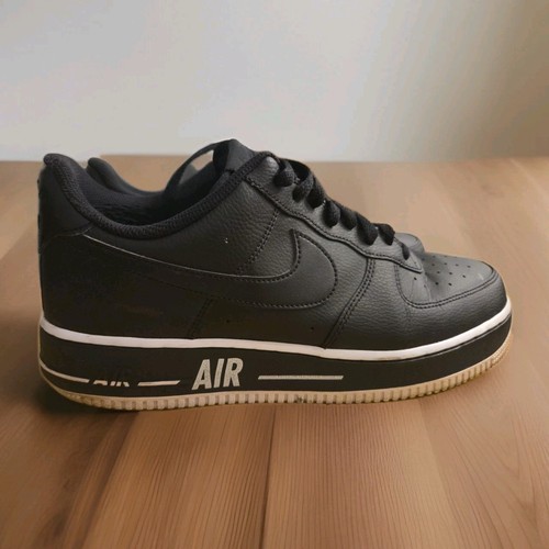 MENS NIKE AIR FORCE 1 '07 LOW BOLD AIR CJ1393-001 BLACK WHITE RARE 11 Heavy Wear - Picture 3 of 8
