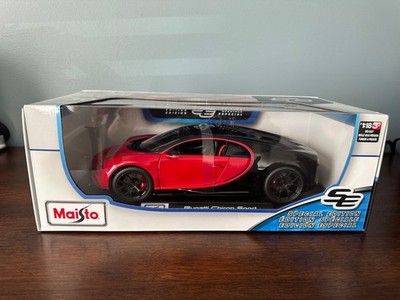 Maisto Special Edition 1:18 Scale Bugatti Chiron Sport Diecast Car | Red & Black