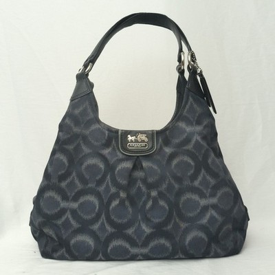 その他 N COACH Madison Ikat Maggie Op Women's NAVY Blue Carryall Shoulder