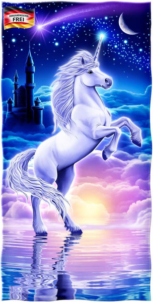 Badetuch Einhorn 70X140 Cm Baumwolle SaugfäHig Strand Pool Reise-image