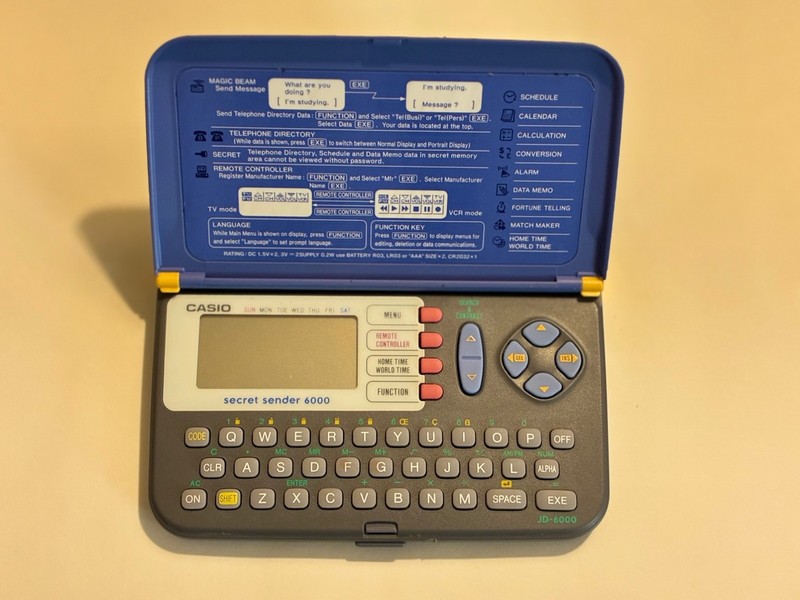 Vintage Casio Secret Sender 6000 Portable Pocket Organizer FOR PARTS
