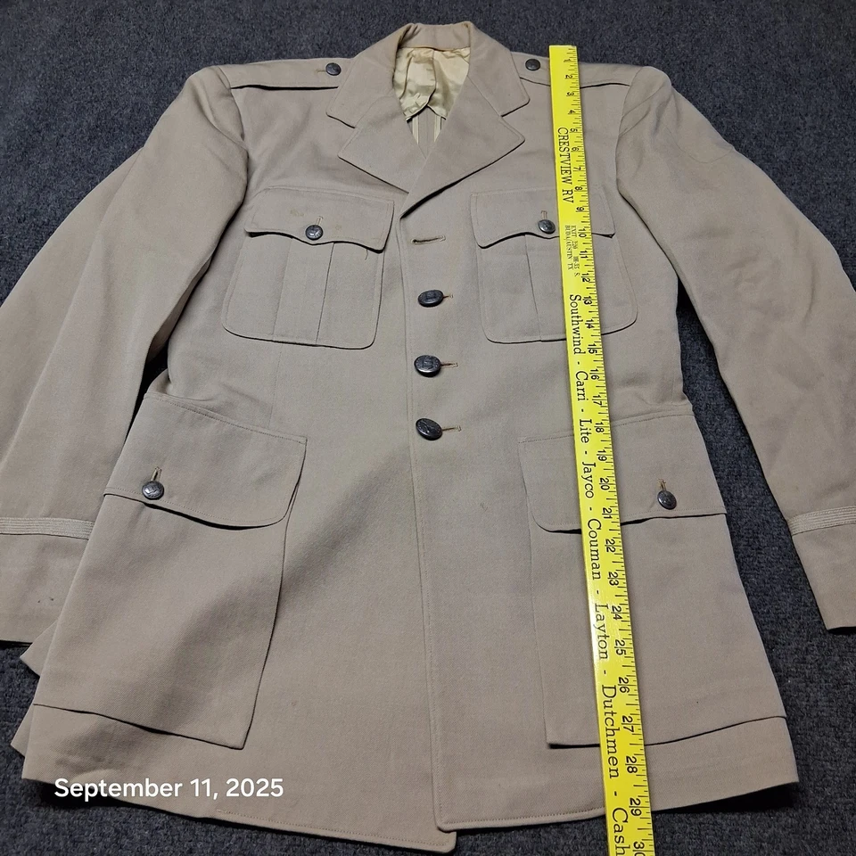 Vintage USAF Dress Khaki Jacket Size 34 Button Up Air Force - Image 4 of 4