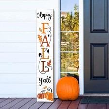 Happy Fall Y'all Wooden Porch Sign 47" Thanksgiving Large Welcome Porch Sign ...