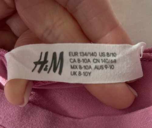 H&M Girls Pink Long-sleeved Cropped Sports Tshirt. Age 8-10 - Picture 3 of 4