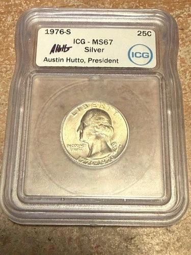 WN10 - 1976-S Bicentennial Washington Quarter (40% Silver) ICG MS67