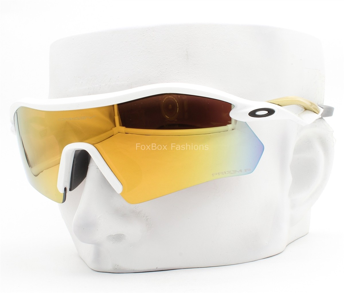 Oakley Radar Plate Sunglasses Polished White Prizm 24K Polarized 