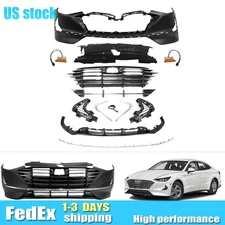 Complete Front Bumper Kit W/ Side Marker Lights For 2020-2023 Hyundai Sonata SE