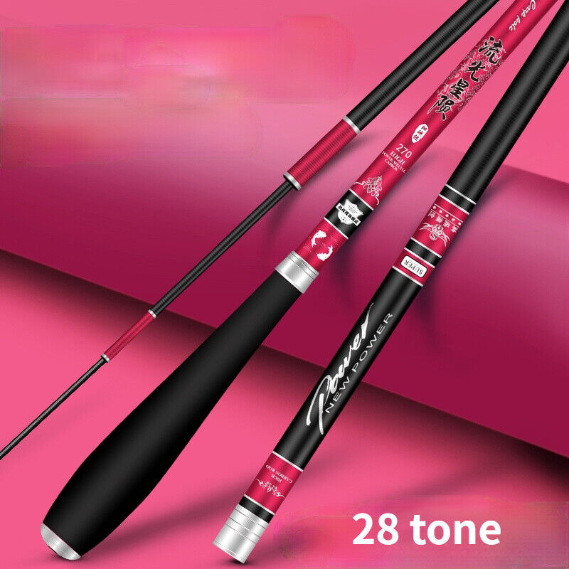 46T Carbon Fiber Fishing Rod Hand Pole Stick Lure Super Hard Telescopic 2.7-5.4m