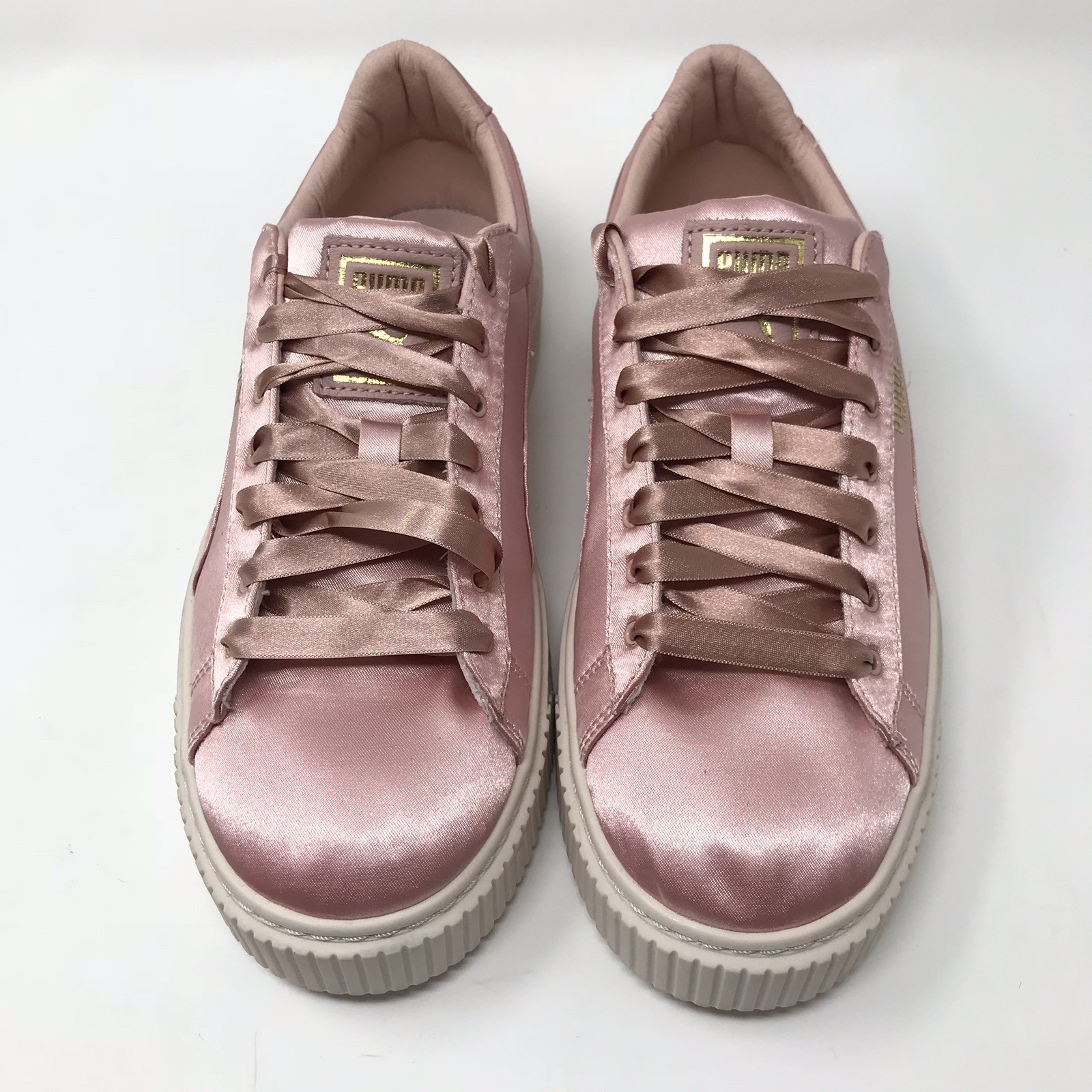 NEW Puma Womens 8 Pink Satin Platform Platform Platform Basket Sneakers Ribbon c6c22a NEW Puma Womens 8 Pink Satin Platform Platform Platform Basket Sneakers Ribbon c6c22a