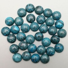 Natural Blue Crazy Agate Stone 100pcs 12mm Round CAB CABOCHON DIY No Holes