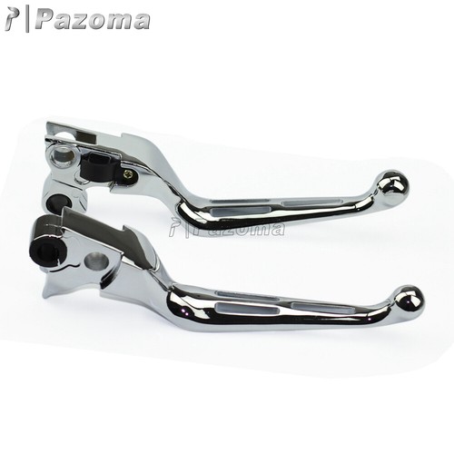 Chrome Wide Blac Hand Levers Clutch Brake For Harley-Davidson Dyna Softail 96-15 - Picture 10 of 11