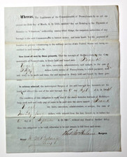 1864 Civil War Bounty Frank Vogel Hollidaysburg, Blair County, Pennsylvania PA