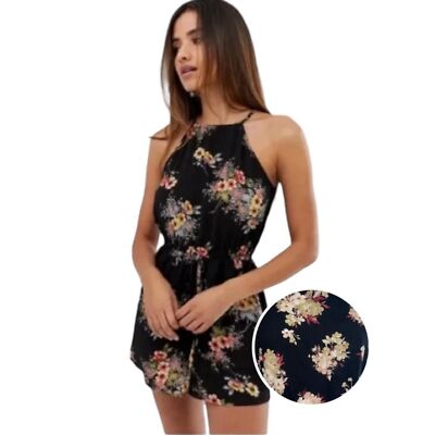 Sweet Wanderer floral romper size small side pocket sleeveless lightweight
