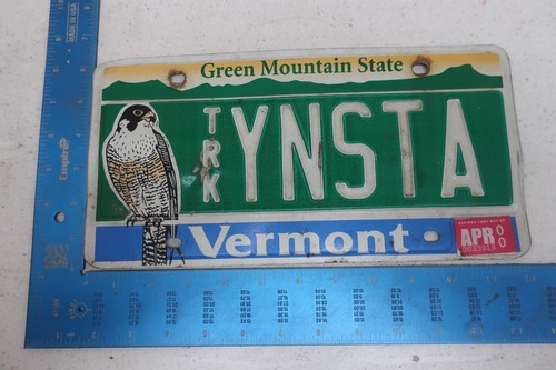 Vermont VT License Plate Tag Vanity 2000 00 Truck Falcon Last Name YNSTA