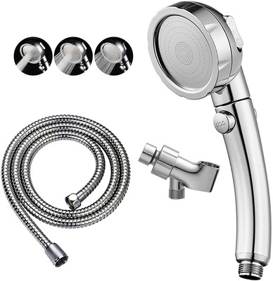 KAIYING Chrome High Pressure Handheld Shower Head with ON/OFF Pause Switch