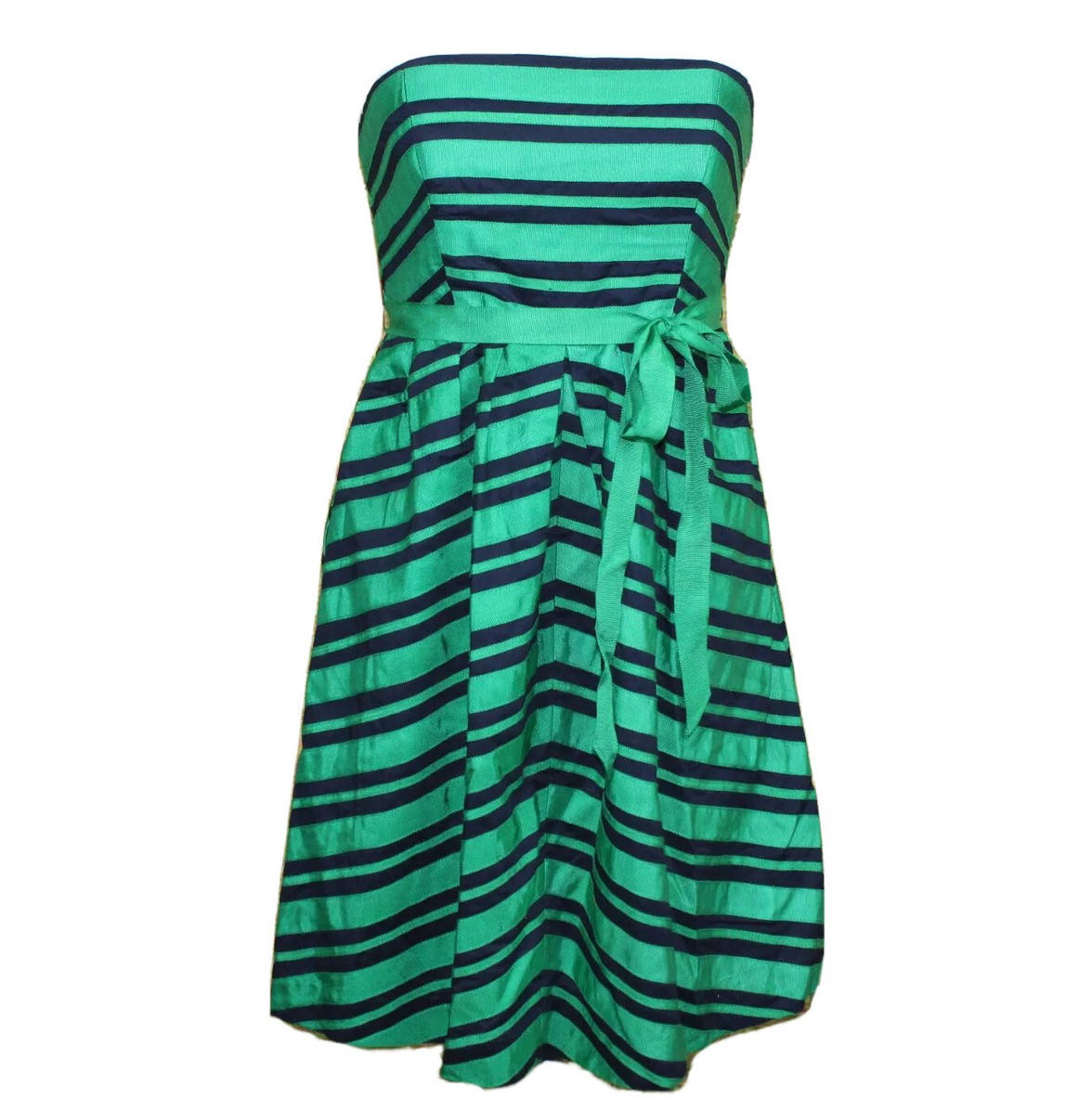 MOULINETTE SOEURS ANTHROPOLOGIE Dress Green Blue Striped Strapless sz 2 |  eBay