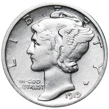 1919-D Mercury Dime Better Grade Nice Coin!