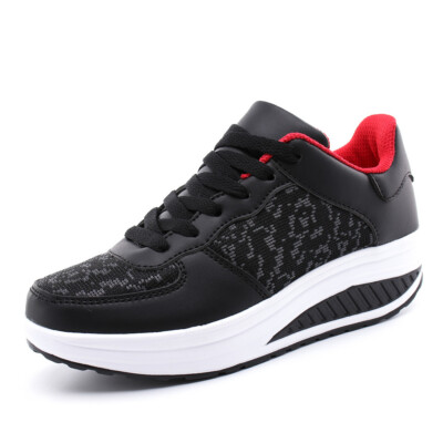 Women's Casual Running Sports Walking Tennis Sneakers Gym platform shoes  rocking