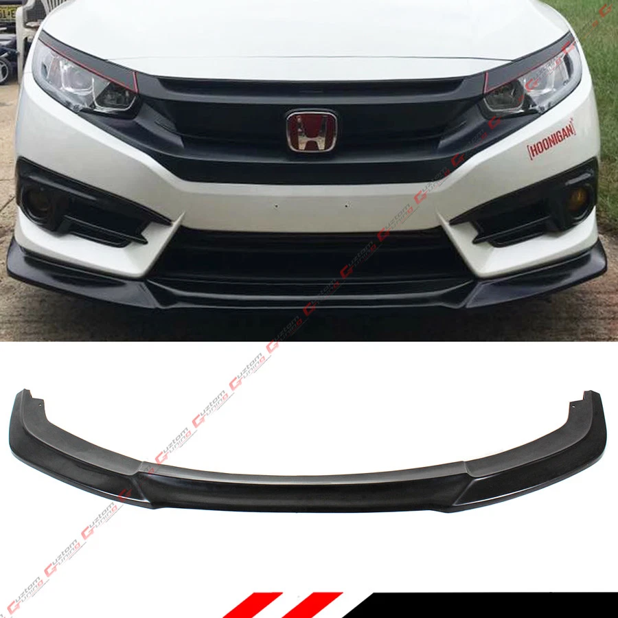 FOR 2016-2021 10TH GEN HONDA CIVIC X FC FRONT BUMPER LIP SPLITTER - JDM VER.2 - Image 2 of 4