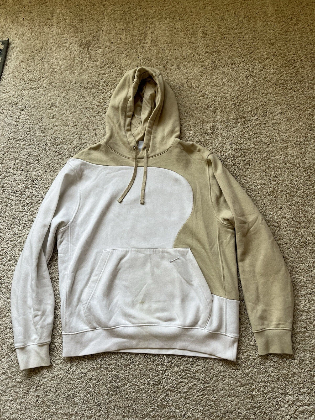 Size L - Nike Fleece Pull Over Swirl Brown White 📦FAST SHIPPING📦