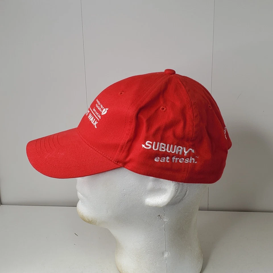 Gorra de béisbol roja bordada con correa Heart Association Heart Walk roja Foto 4 de 4