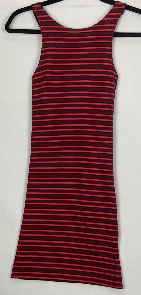 topshop striped bodycon dress Topshop Dress Women’s Sz 4 Bodycon Red Pink Striped