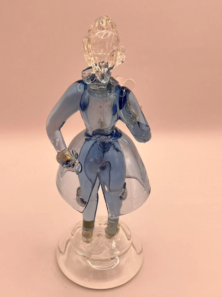 Estatuillas de cristal de Murano caballero dorado en vestido de época de disf... - Imagen 3 de 4
