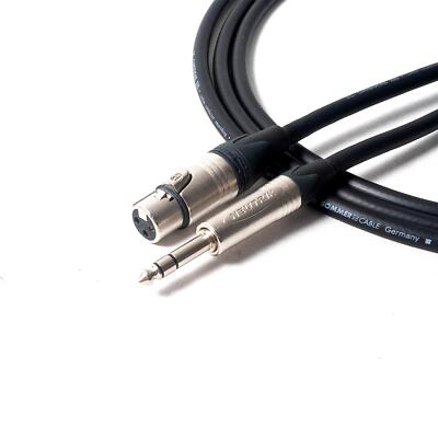 Female XLR to ¼ TRS Jack Lead. Balanced SOMMER CARBOKAB Mic Cable. 10m 6m 3m 20m