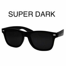 ULTRA super Extra DARK Black Sunglasses MEN WOMEN Aviator Nerd Geek Thug