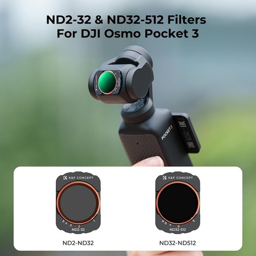 K&F Concept Variable ND2-ND32 + ND32-ND512 Filter Kit for DJI Osmo Pocket 3 AU - Picture 3 of 30
