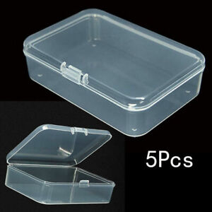 5pcs Clear Plastic Storage Box Collection Container Case Part Box  WA