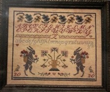 A TWO RABBIT SAMPLER Cross Stitch Pattern/Cha...