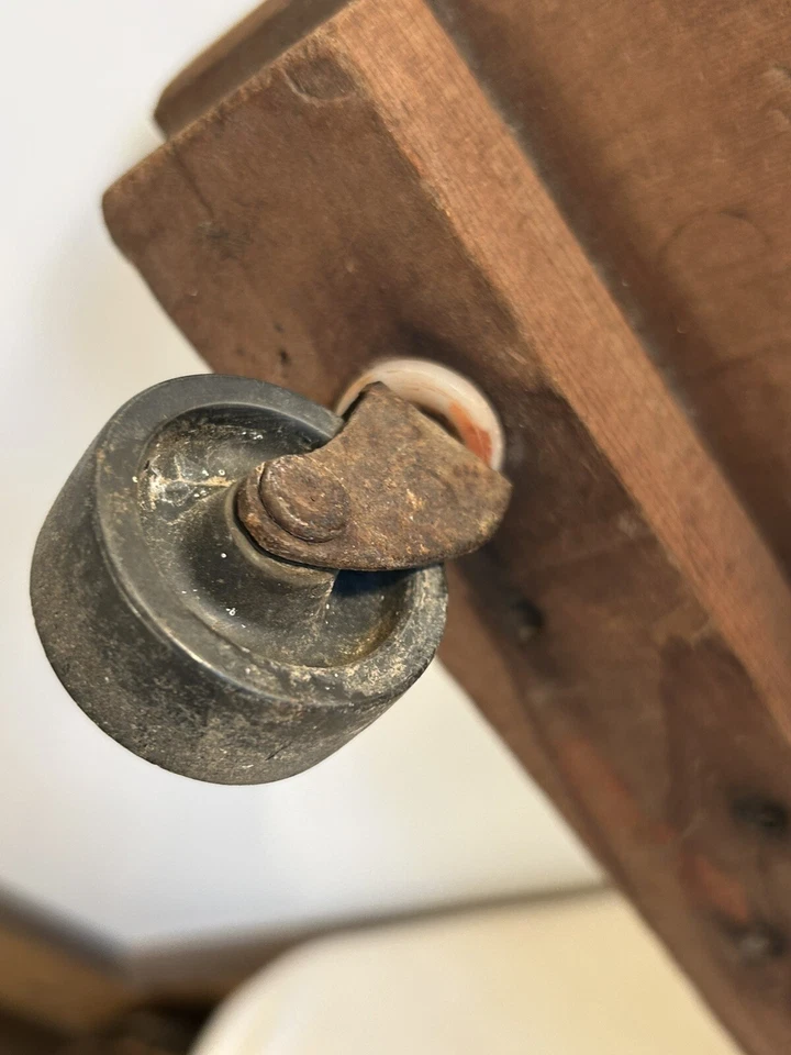 老式质朴木制植物支架多莉滚轮 11.5 英寸方形后盖 — 第 3/4 张图片