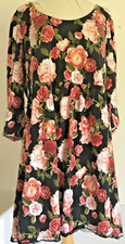 3X Floral Faded Skater Dress Forever 21 Longasleeve Plus Stretch
