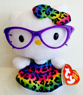 TY BEANIE BABIES HELLO KITTY Nerd Rainbow Leopard Dress 6/" Plush Toy