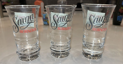 SAUZA HORNITOS 100% Pure Agave Tequila Lot Of 3 Glass Shot Glasses
