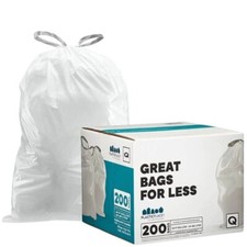 Plasticplace Custom Fit Trash Bags Compatible with simplehuman Code Q, 200 Count