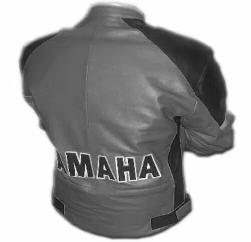 YAMAHA GREY BLACK MOTORBIKE/Motorcycle Racing Biker Jacket (cowhide leather).CE - Picture 2 of 3