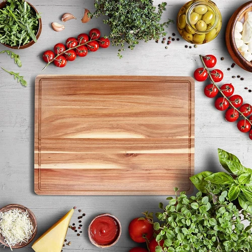 24x18 Extra Large Bamboo Cutting Board with Side Handles and Juice Groove - Picture 7 of 8