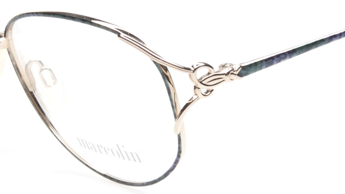 NEW Marcolin Ti22 2025 COL.015 BLUE /GREEN /GOLD EYEGLASSES 56-17